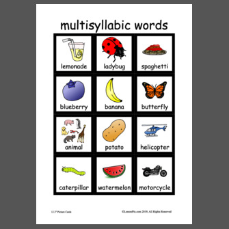 List Of Multisyllabic Words