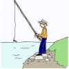 He+is+fishing+in+the+lake. Picture