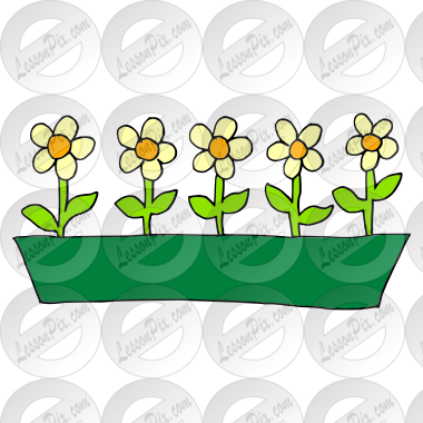 Flowerbed Picture for Classroom / Therapy Use - Great Flowerbed Clipart