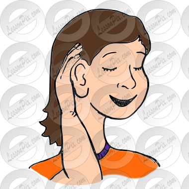 Listen Picture for Classroom / Therapy Use - Great Listen Clipart