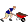 He+is+pushing+the+wheelbarrow. Picture
