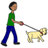 He+is+walking+his+dog. Picture