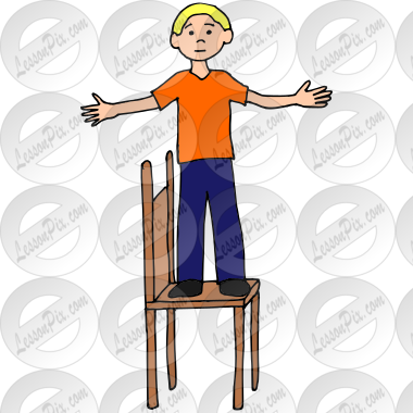 Stand on Chair Picture for Classroom / Therapy Use - Great Stand on