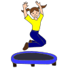 She+is+bouncing+on+the+trampoline. Picture