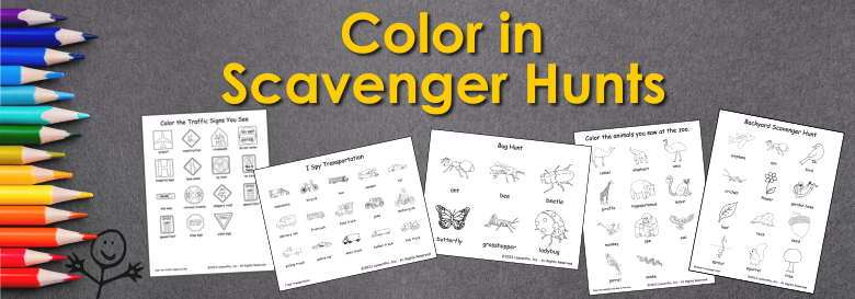 Header Image for Color-in Scavenger Hunts