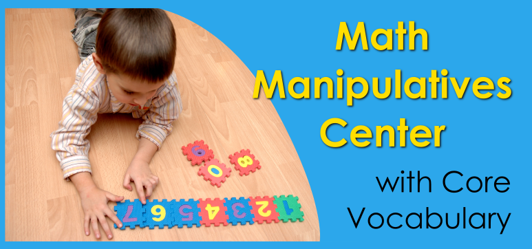 Header Image for Math Center with Core Vocabulary