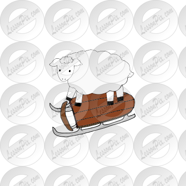 Sheep on Sled Picture