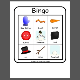 Winter bingo printable free