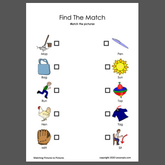 Rhyming words - Find the match