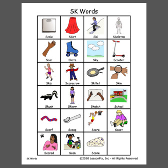 sk words for speech therapy