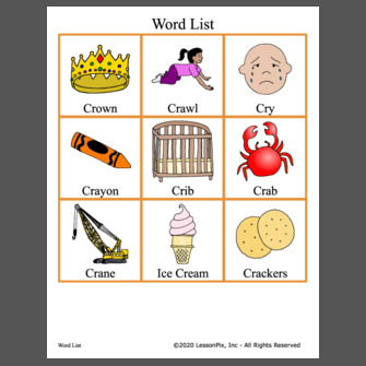 /kr/ Blend Word List