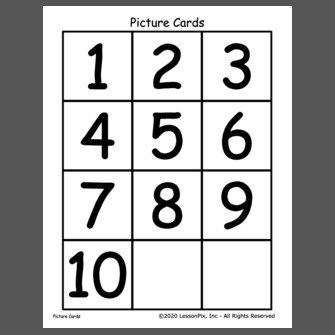 Numeral 1-10 cards