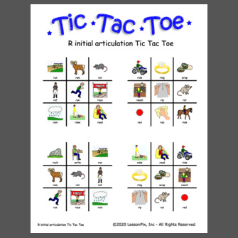 R initial articulation Tic Tac Toe