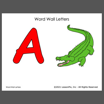 English Alphabet Word Wall Vocabulary Cards and Letter Cards