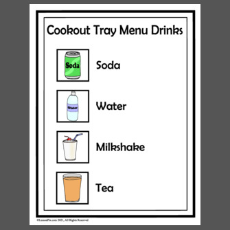 Cookout Tray Menu Drinks