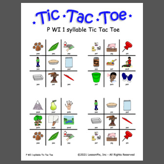 5 Syllable Tic Tac Toe