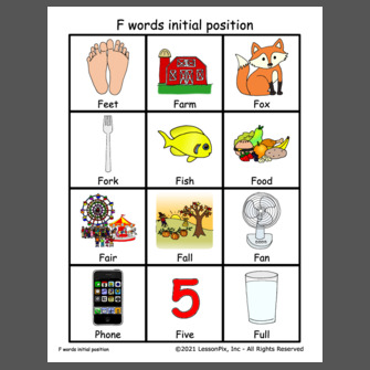 F words initial position