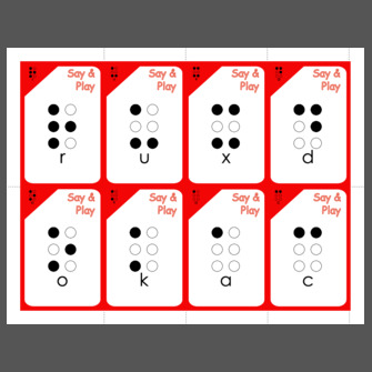 Braille alphabet card