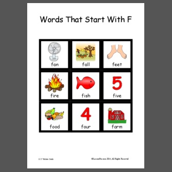 words start with letter f