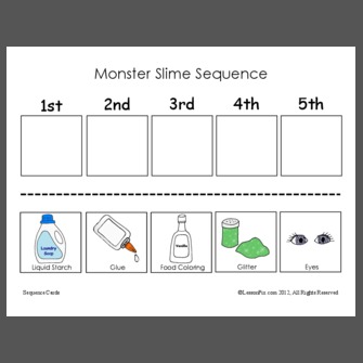 Slime Recipe (following directions, sequencing)