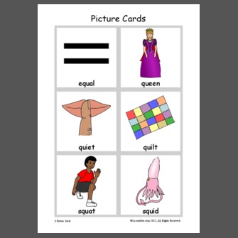 Q words - Picture Cards