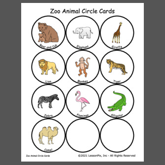 Zoo Animal Circle Cards