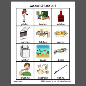 Medial CH and SH 2-syllable words