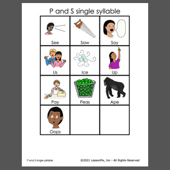 P and S single syllable