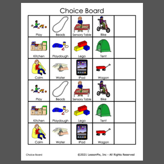 FIRST THEN AUTISM CHOICE BOARD, PECS, PICTURES
