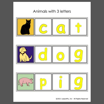 Animals with 3 letters