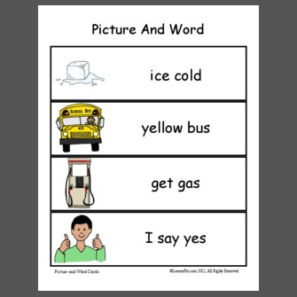 Picture And Word final /s/ phrases