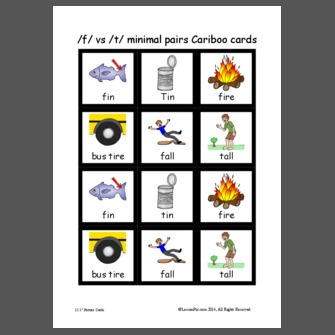 F Vs T Minimal Pairs Cariboo Cards