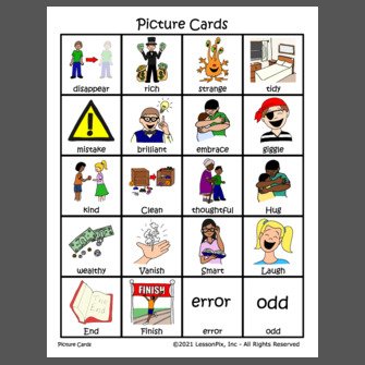 synonyms picture cards