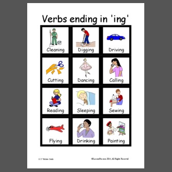 Verbs ending in 'ing'