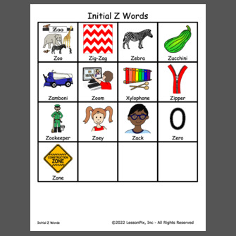 Initial Z Words