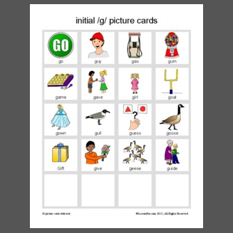 initial /g/ picture cards