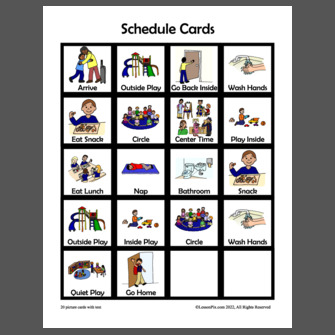 Preschool Schedule Cards