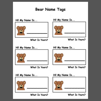 Bears Name Meaning Print Personalized (Animals)