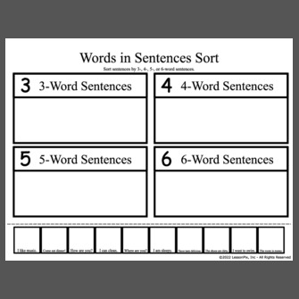 Words in Sentences Sort