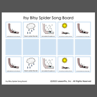 Song Chart: Itsy Bitsy Spider