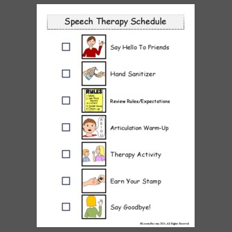 calendar task speech therapy
