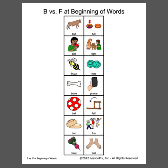 B vs. F at Beginning of Words