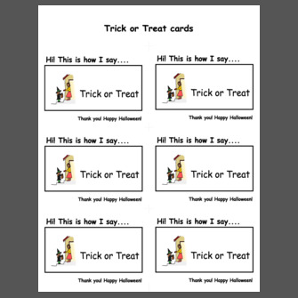 Trick or Treat cards