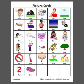 CV & VC Picture Cards