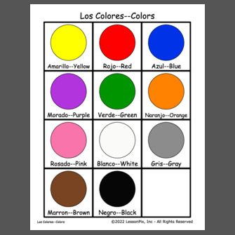Los colores (Colors in Spanish) 