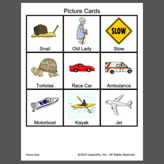 Fast/Slow Picture Cards