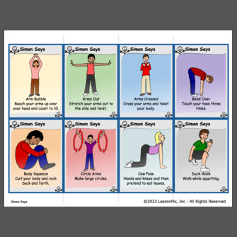 Simon Says Picture Cards