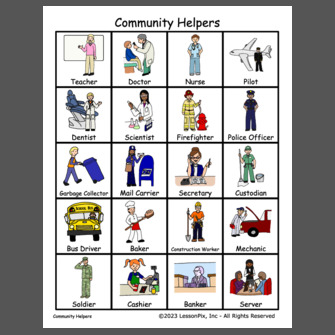 community helpers chart for kids