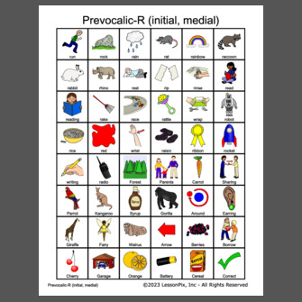 Prevocalic-R (initial, medial)