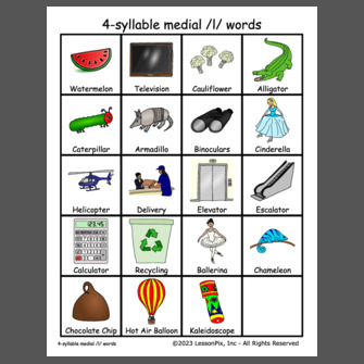 4-syllable medial /l/ words